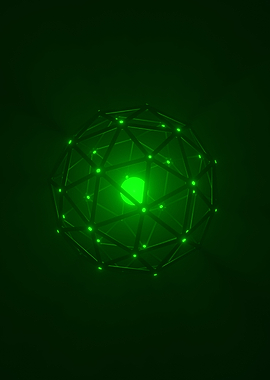 Neon Green Icosphere