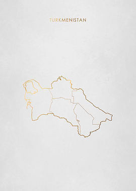 Gold Turkmenistan Map