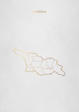 Gold Georgia Nation Map