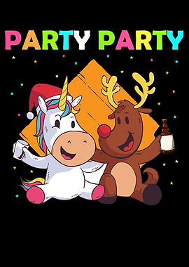 Funny Unicorn Reindeer