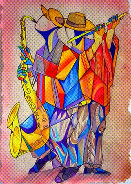 Jazz street musicians