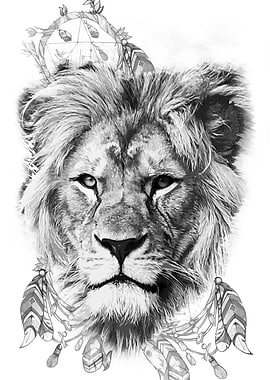 Lion with dreamcatcher