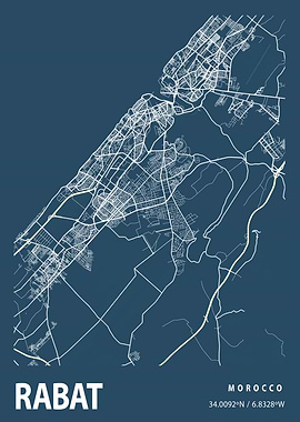 Rabat Blueprint Street Map