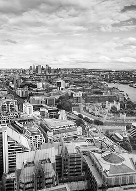 London skyline from sky