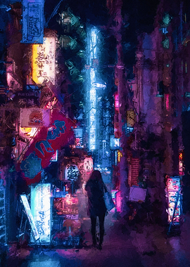 retro girl in the alley