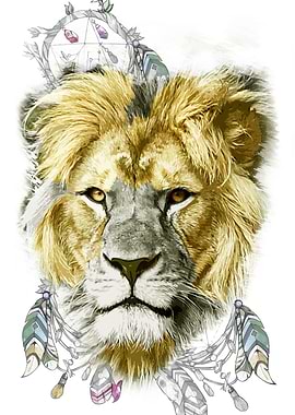 Lion and a dreamcatcher