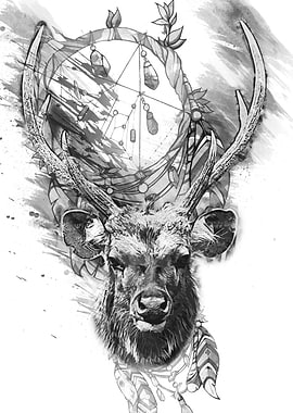 Deer with dreamcatcher