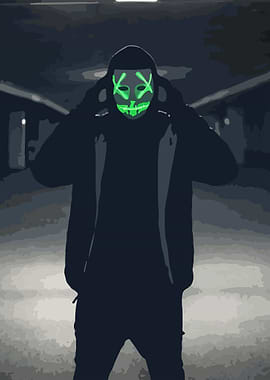 Fashion Green Ghost Face