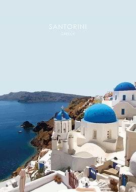 Santorini Travel Poster