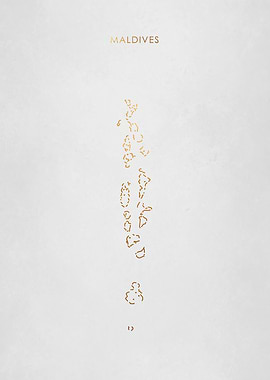 Gold Maldives Map