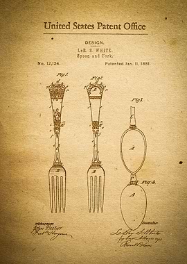 Victorian Spoon and Fork