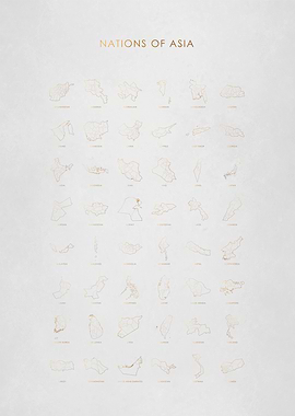 Nations of Asia Map Chart