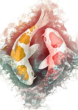 abstract koi fish