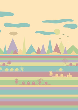 Cute colorful landscape