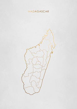 Gold Madagascar Map