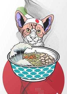 Cornish Rex Cat Ramen