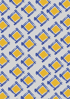 Tribal orange wall print