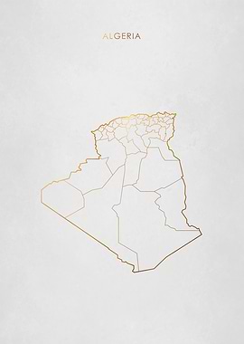 Gold Algeria Map