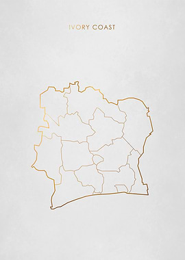 Gold Ivory Coast Map