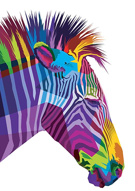 Geometric zebra portrait