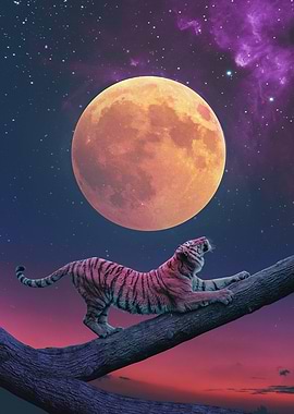 Tiger And Moon