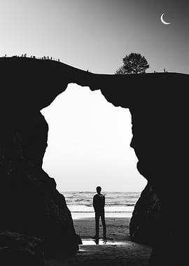 Beach Cave BNW Silhouette