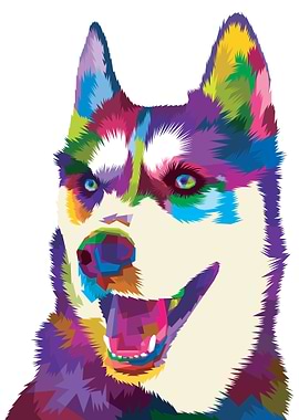 Husky geometric portrait
