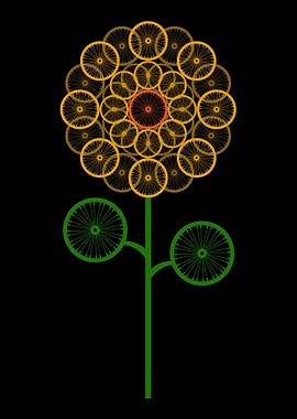 Sunflower Beautiful Bicycl