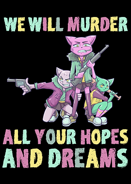 Funny Pastel Gothic Cats