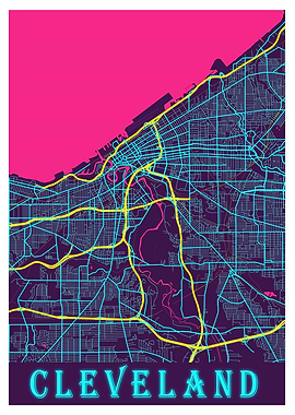 Cleveland Neon City Map