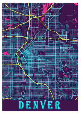 Denver Neon City Map