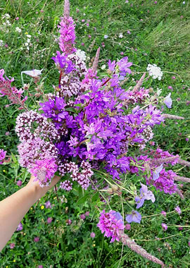 Purple wildflower bouquet