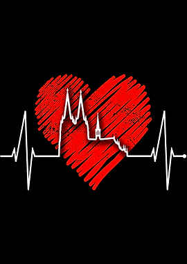 Cologne Skyline Heartbeat