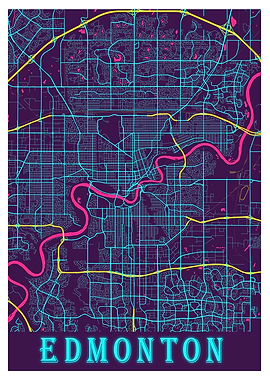 Edmonton Neon City Map