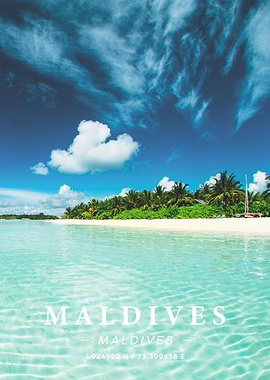 Maldives Coordinate Art