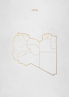 Gold Libya Map