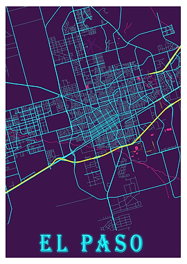 EL Paso Neon City Map