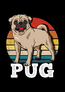 Pug Dog Owner Retro Cute