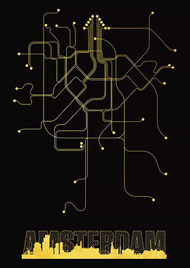 Amsterdam City Metro Map