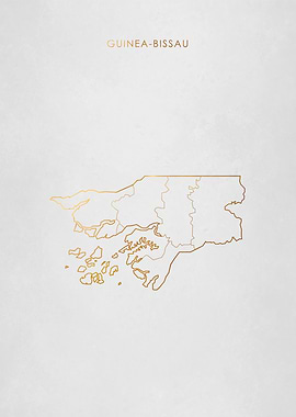Gold Guinea Bissau Map