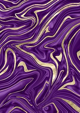 Purple Black Gold Marble 1