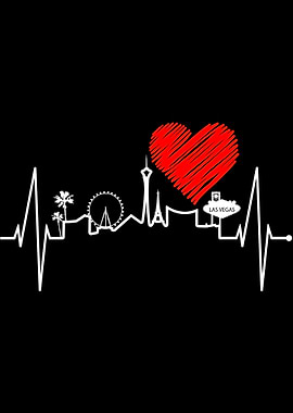 Las Vegas Skyline Heart