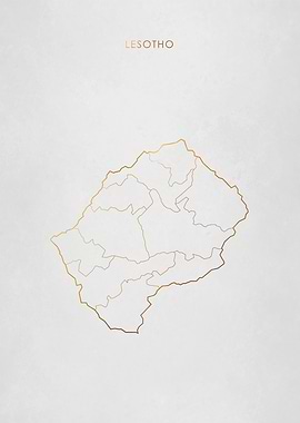 Gold Lesotho Map