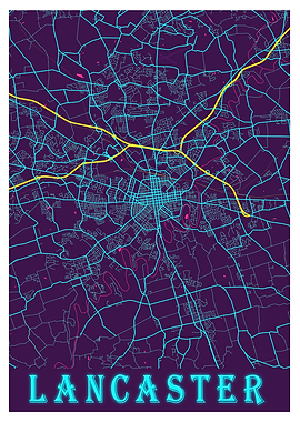 Lancaster Neon City Map