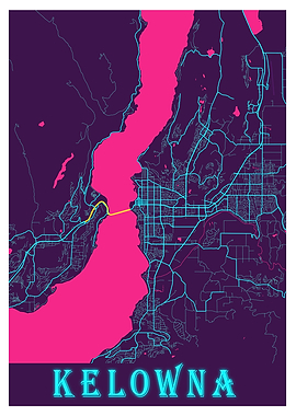 Kelowna Neon City Map