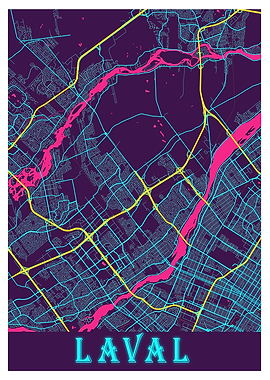Laval Neon City Map