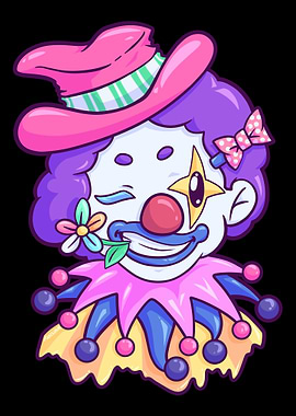 Clown Face Costume Carniva