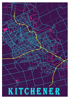 Kitchener Neon City Map
