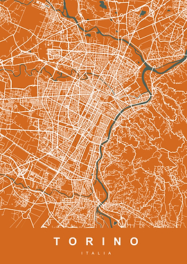 TORINO City Map Italy