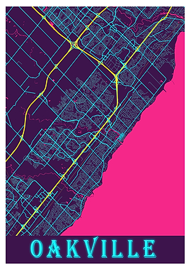 Oakville Neon City Map